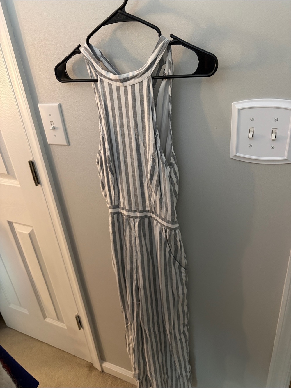 American Eagle Striped Halter Jumpsuit